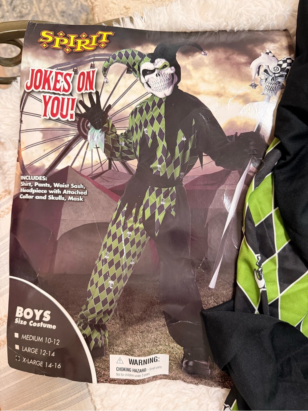 Spirit “Jokes on you” Joker Costume Boys Sz XL 14-16